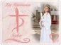 Preview: Personalisierter Tortenaufleger zu Kommunion & Konfirmation – Edle Marmor-Optik mit Kreuz und Wunschfoto