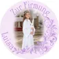 Preview: Tortenaufleger zu Kommunion, Konfirmation & Firmung – Elegante Ranken in Flieder und Lila