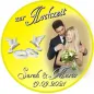 Preview: Tortenbild Hochzeit mit Tauben & Ringen (in 7 Farben)