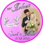 Preview: Tortenbild Hochzeit mit Tauben & Ringen (in 7 Farben)