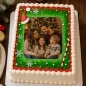 Preview: Essbarer Foto-Tortenaufleger zu Weihnachten mit Nikolausmütze & Zuckerstange