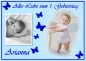 Preview: Personalisierter Tortenaufleger zum Geburtstag für 2 Fotos & Schmetterlingen (Rosa/Blau)