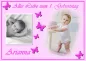 Preview: Personalisierter Tortenaufleger zum Geburtstag für 2 Fotos & Schmetterlingen (Rosa/Blau)
