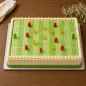 Preview: Personalisierter Fußballfeld Tortenaufleger mit individuellem Wunschtext und Spruch