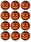 Preview: 12 Stück Muffin- und Cupcake-Aufleger – Leuchtendes Halloween Kürbis Motiv