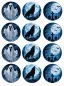 Preview: Keks, Cupcake oder Muffin-Aufleger 12er-Set – Halloween Geisternacht mit Wolf, Gespenst und Friedhofsmotiv