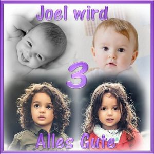 Preview: Quadratisches Tortenfoto als Collage aus 3-5 Bildern (inkl. Wunschtext)