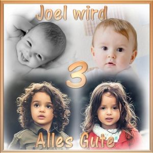 Preview: Quadratisches Tortenfoto als Collage aus 3-5 Bildern (inkl. Wunschtext)