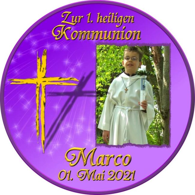 Persönliches Tortenfoto zur Kommunion Motiv 1
