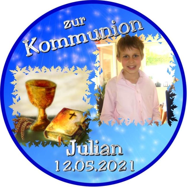 Preview: Persönliches Tortenfoto zur Kommunion Motiv 4