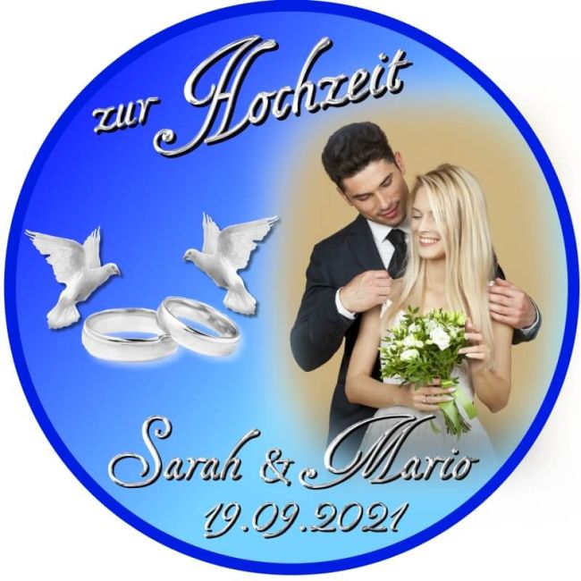 Preview: Tortenbild für die Hochzeit Motiv 1