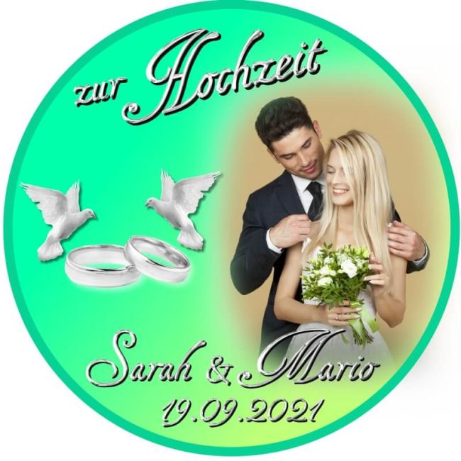 Tortenbild für die Hochzeit Motiv 1