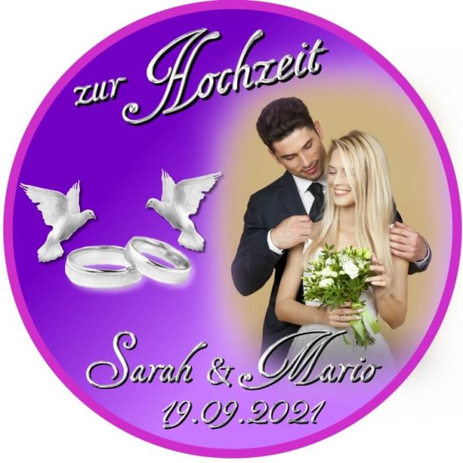 Preview: Tortenbild für die Hochzeit Motiv 1