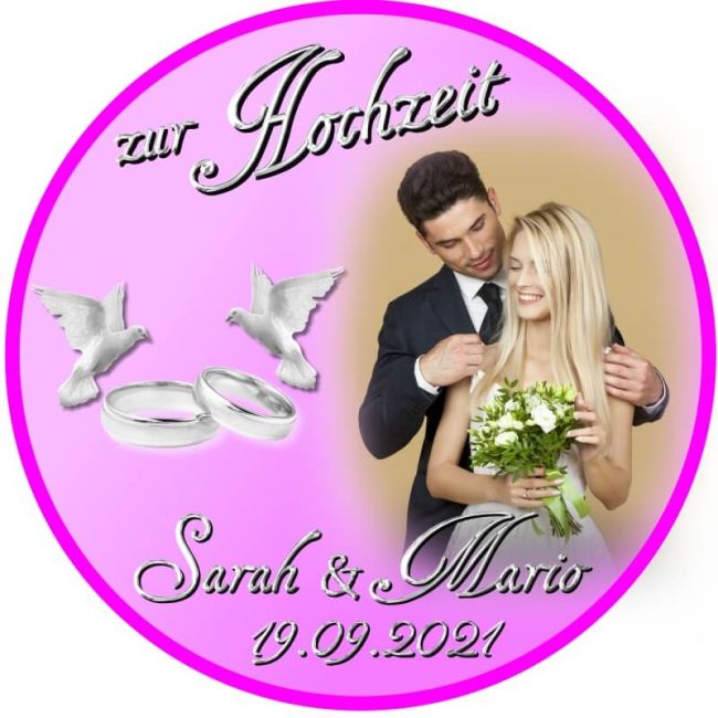 Preview: Tortenbild für die Hochzeit Motiv 1