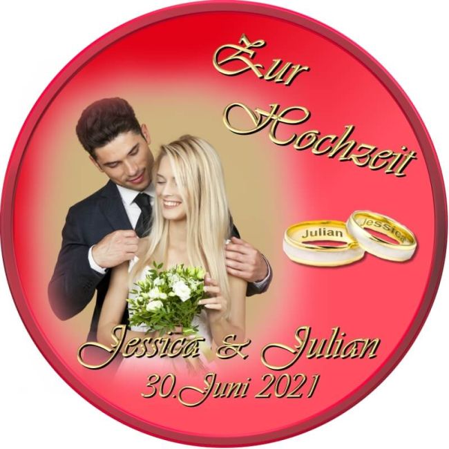 Preview: Tortenbild für die Hochzeit Motiv 11