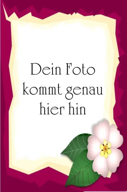 Preview: Essbarer Foto-Tortenaufleger im zerrissenen Pergament-Look mit weißer Blüte