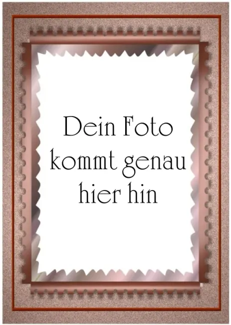 Preview: Essbarer Foto-Tortenaufleger im Roségold-Rahmen mit Zackenrand-Effekt