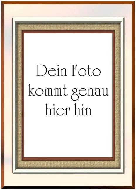 Preview: Essbarer Foto-Tortenaufleger im zeitlosen Galerie-Rahmen mit Leinen-Struktur