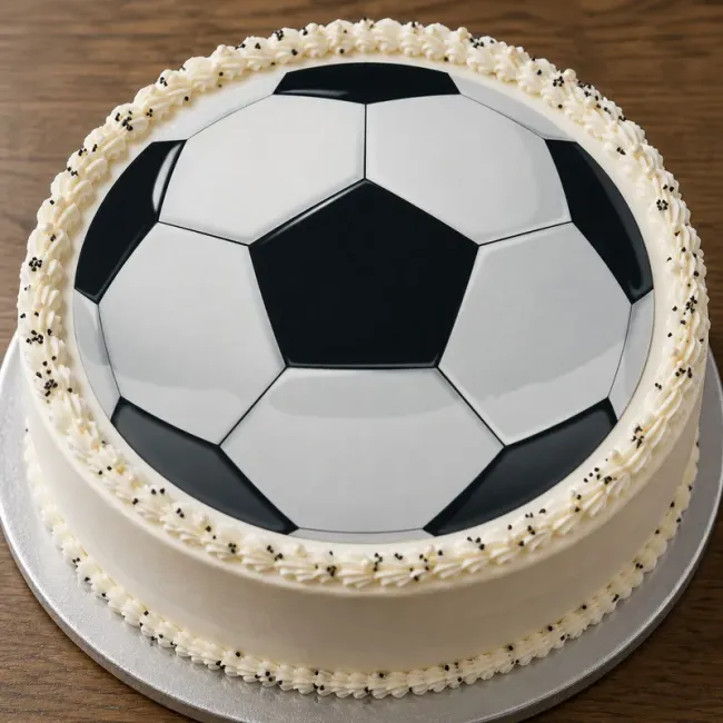 Personalisierter Fußball Tortenaufleger mit individuellem Wunschtext und Spruch