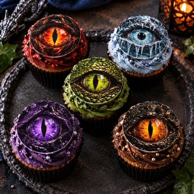 Muffin- und Cupcake-Aufleger im 12er-Set – 12 unheimliche Halloween Monster- und Horror-Augen