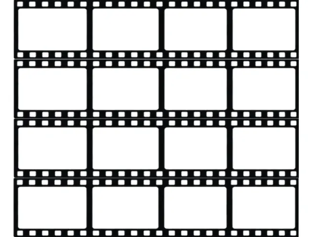 Preview: Essbares Tortenband im Filmstreifen-Design mit bis zu 16 eigenen Fotos, 4er-Set