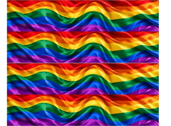 Essbares Tortenband im Regenbogen-Flaggen-Design (Pride Seiden-Look), 4er-Set