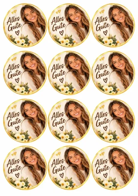 Preview: Personalisierte Muffin- und Cupcake-Aufleger im 12er-Set – Dein Wunschbild 12-mal gedruckt