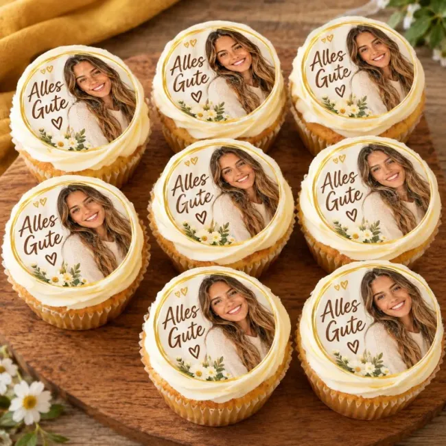 Personalisierte Muffin- und Cupcake-Aufleger im 12er-Set – Dein Wunschbild 12-mal gedruckt