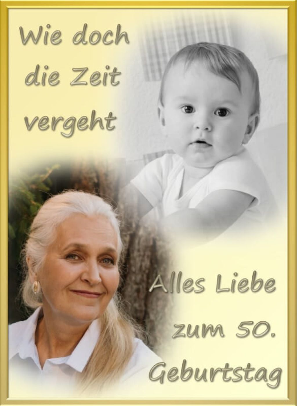 Rechteckiges Tortenfoto als Collage aus 2 Bildern (inkl. Wunschtext)