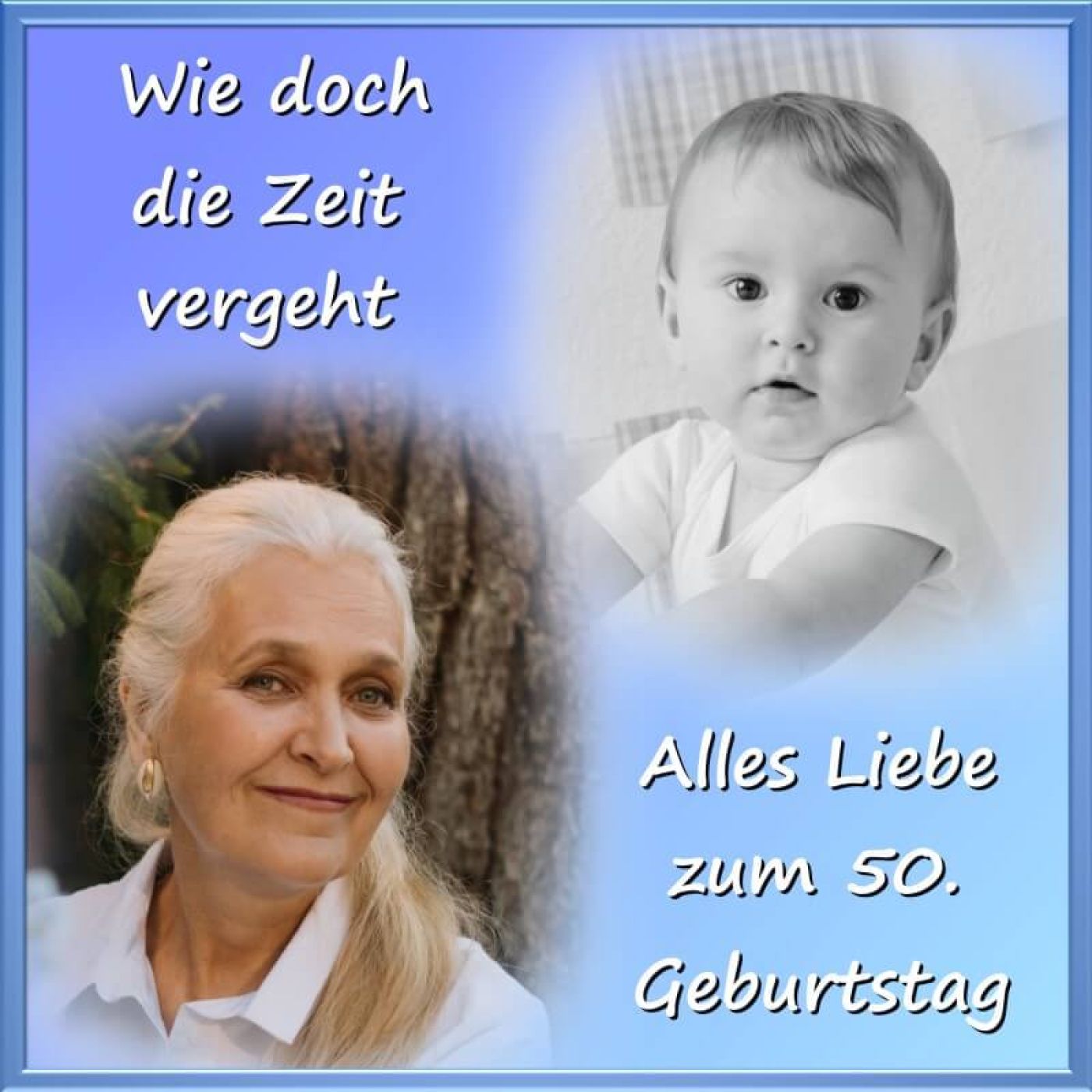 Quadratisches Tortenfoto als Collage aus 2 Bildern (inkl. Wunschtext)