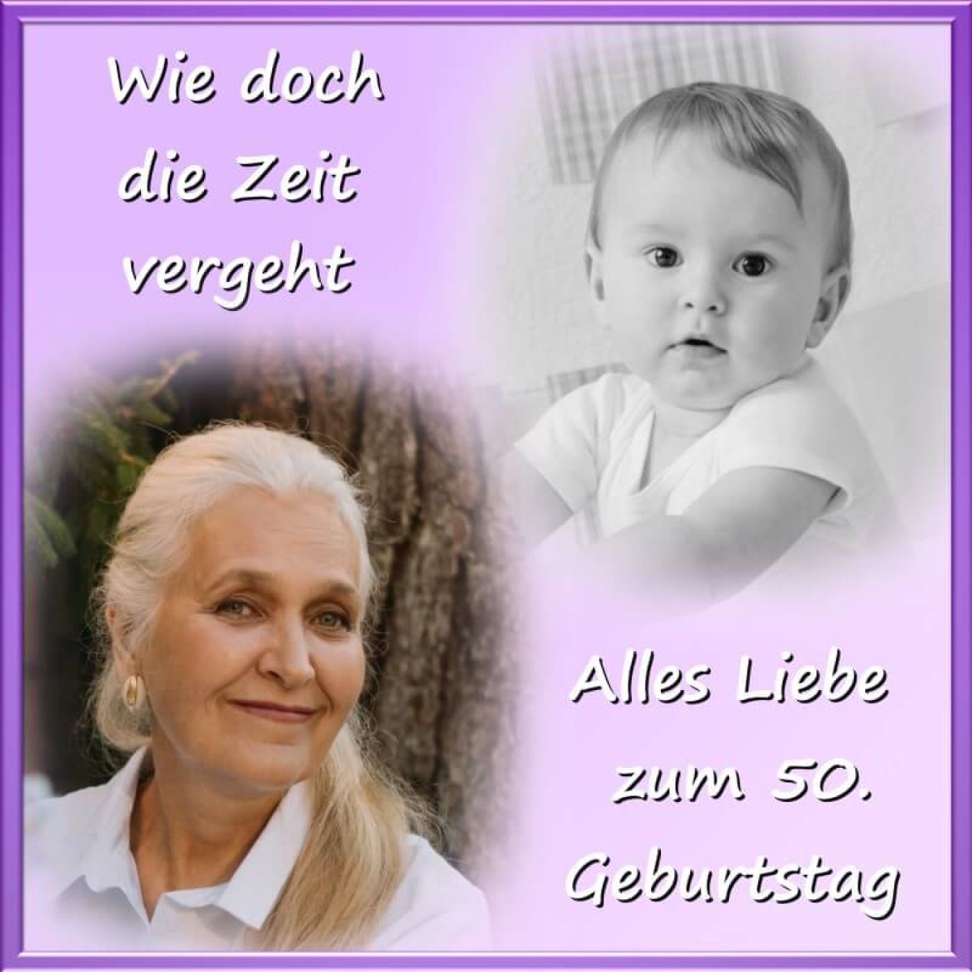 Quadratisches Tortenfoto als Collage aus 2 Bildern (inkl. Wunschtext)