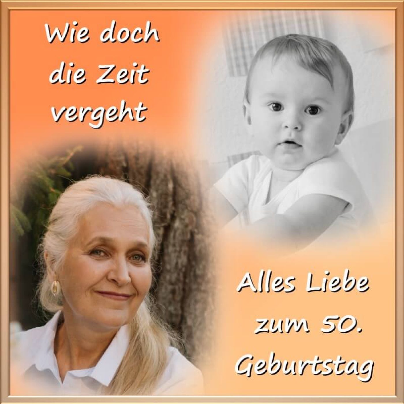 Quadratisches Tortenfoto als Collage aus 2 Bildern (inkl. Wunschtext)