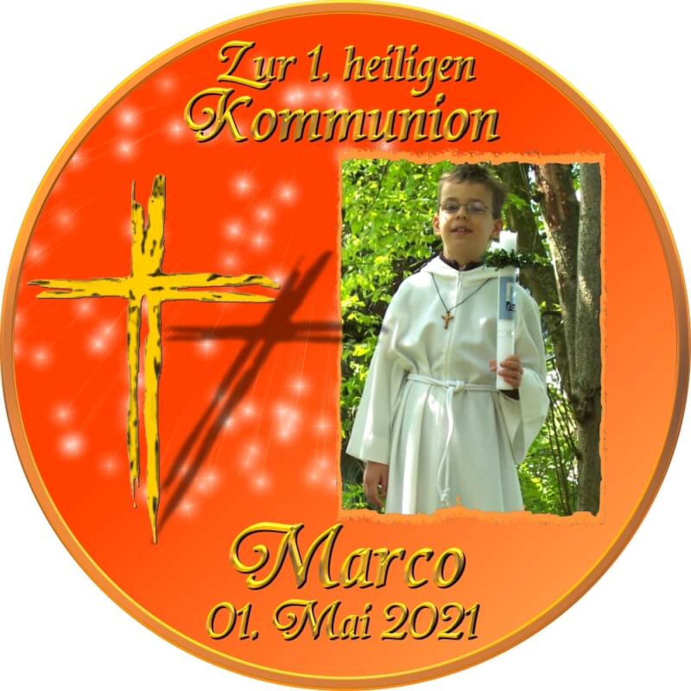 Persönliches Tortenfoto zur Kommunion Motiv 1