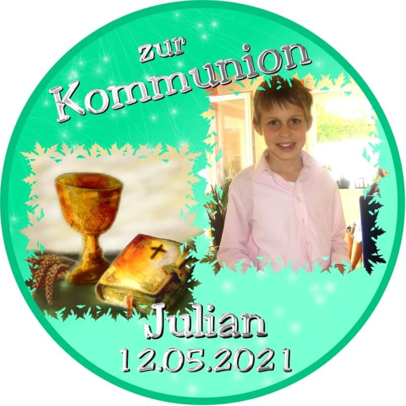 Persönliches Tortenfoto zur Kommunion Motiv 4