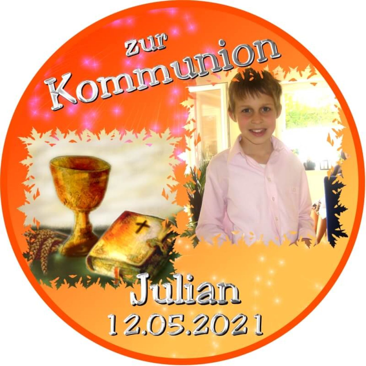 Persönliches Tortenfoto zur Kommunion Motiv 4