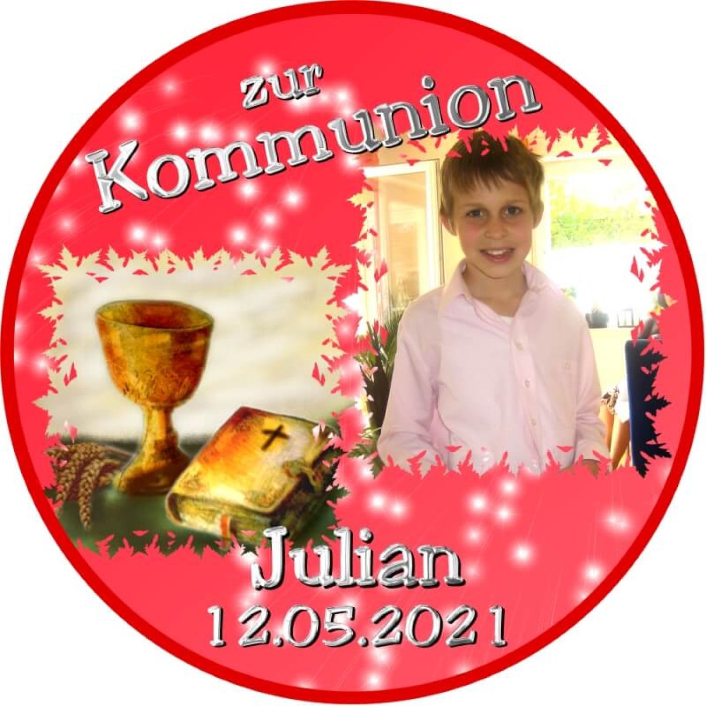 Persönliches Tortenfoto zur Kommunion Motiv 4