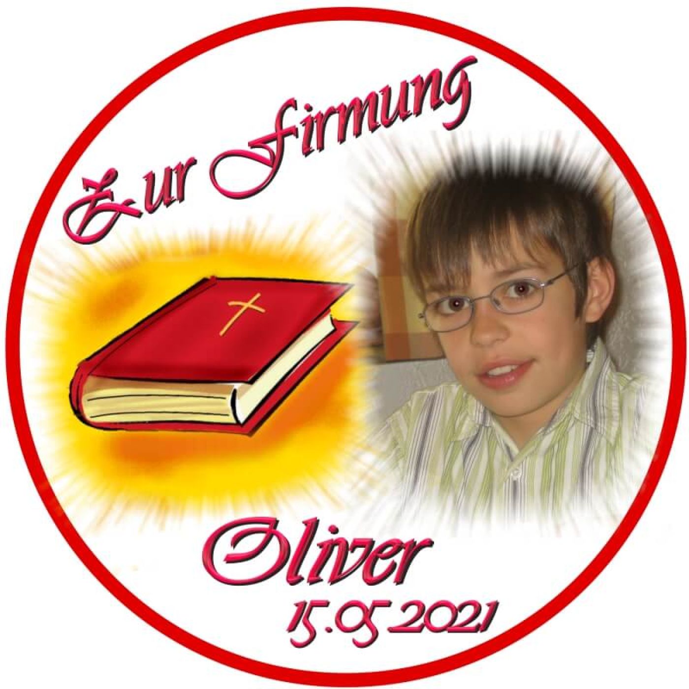 Persönliches Tortenfoto zur Kommunion Motiv 5