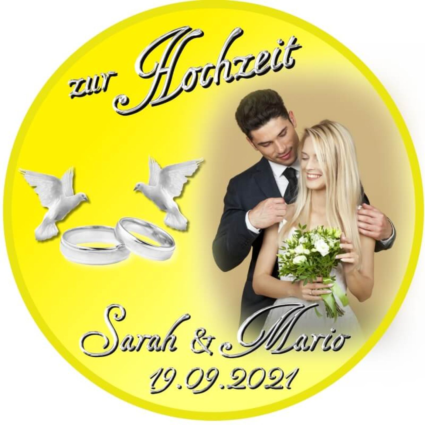Tortenbild für die Hochzeit Motiv 1