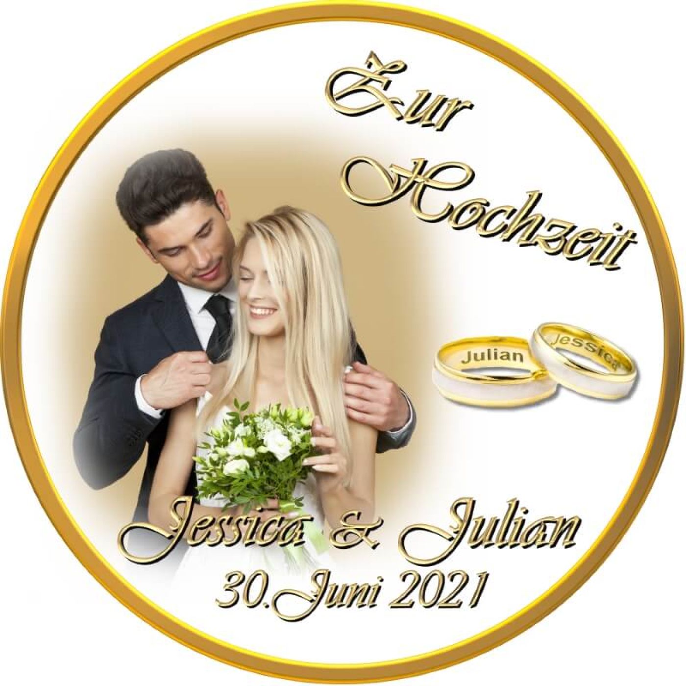 Tortenbild für die Hochzeit mit eigenem Foto Motiv 12