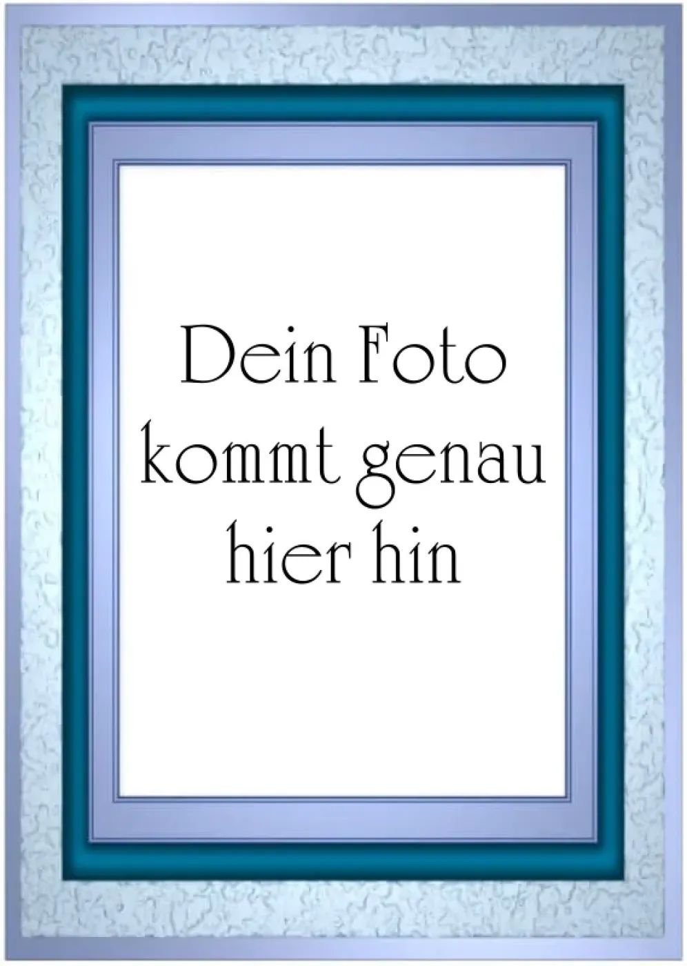 Essbarer Foto-Tortenaufleger im eisblauen Glitzer-Rahmen & Passepartout