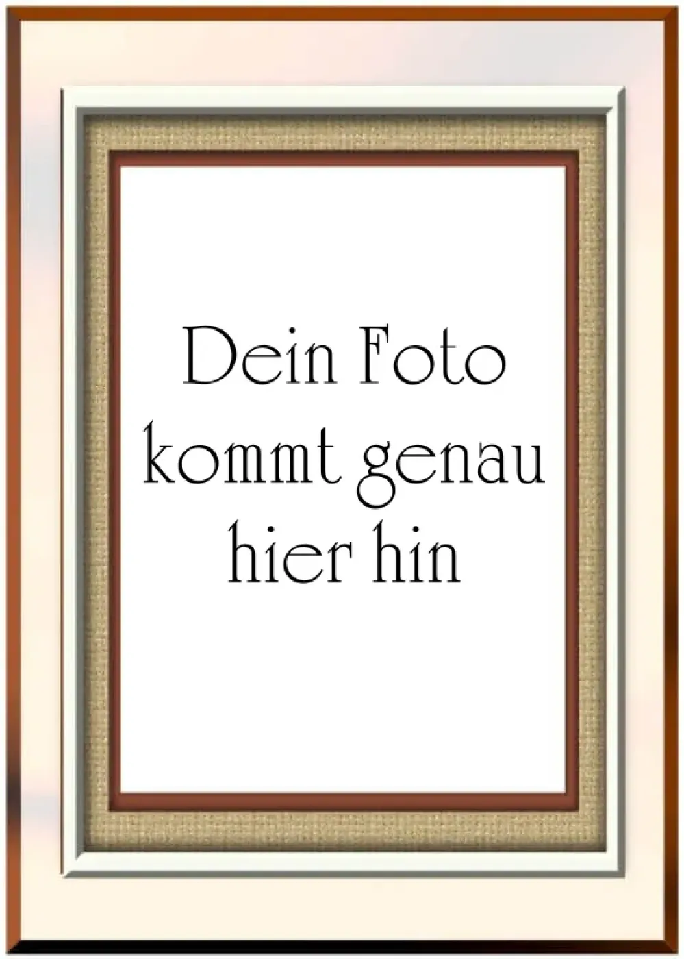 Essbarer Foto-Tortenaufleger im zeitlosen Galerie-Rahmen mit Leinen-Struktur