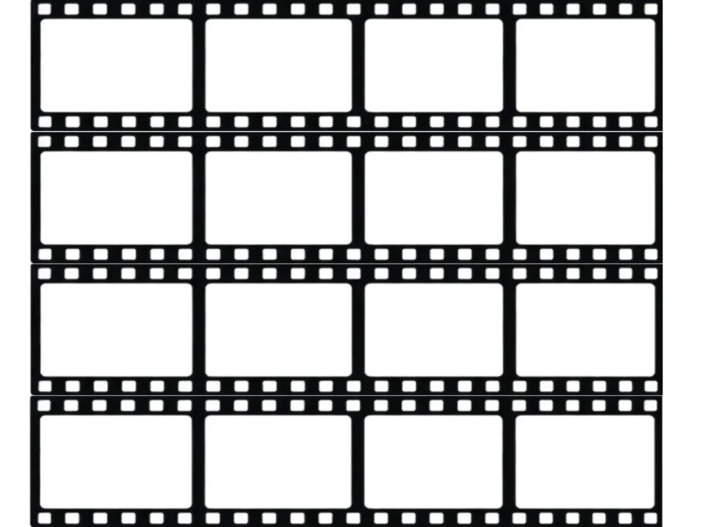 Essbares Tortenband im Filmstreifen-Design mit bis zu 16 eigenen Fotos, 4er-Set