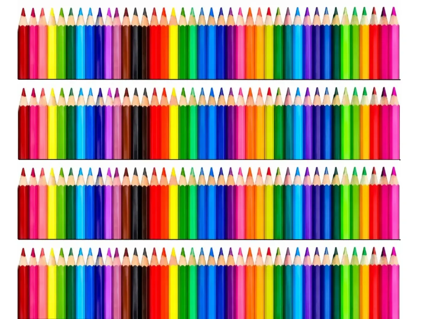 Essbares Tortenband im Buntstifte-Design (Kunterbunt), 4er-Set