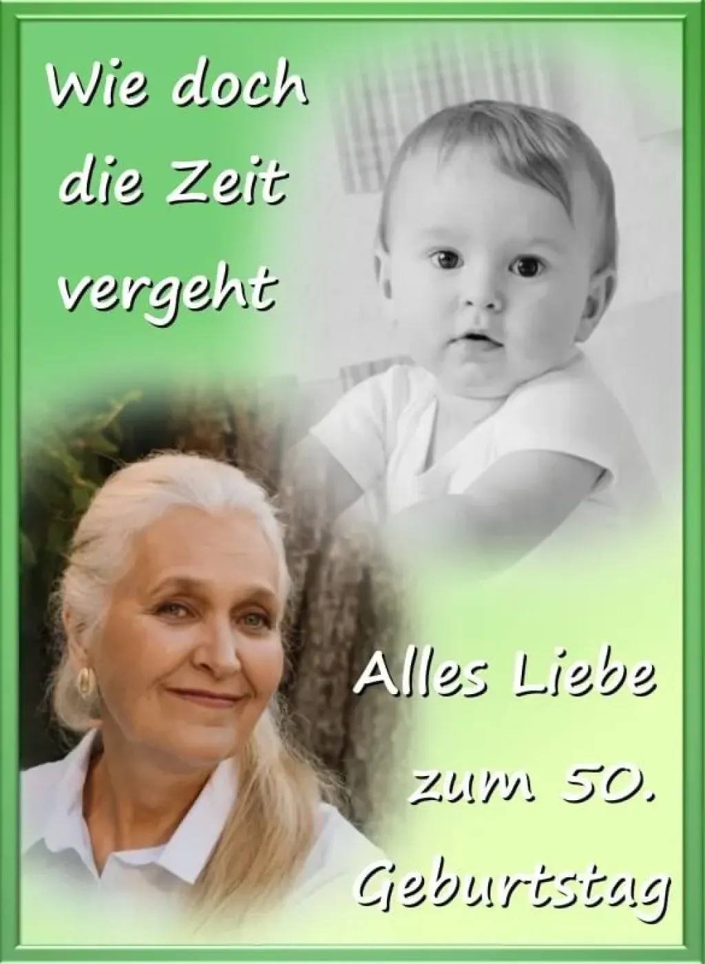 Rechteckiges Tortenfoto als Collage aus 2 Bildern (inkl. Wunschtext)