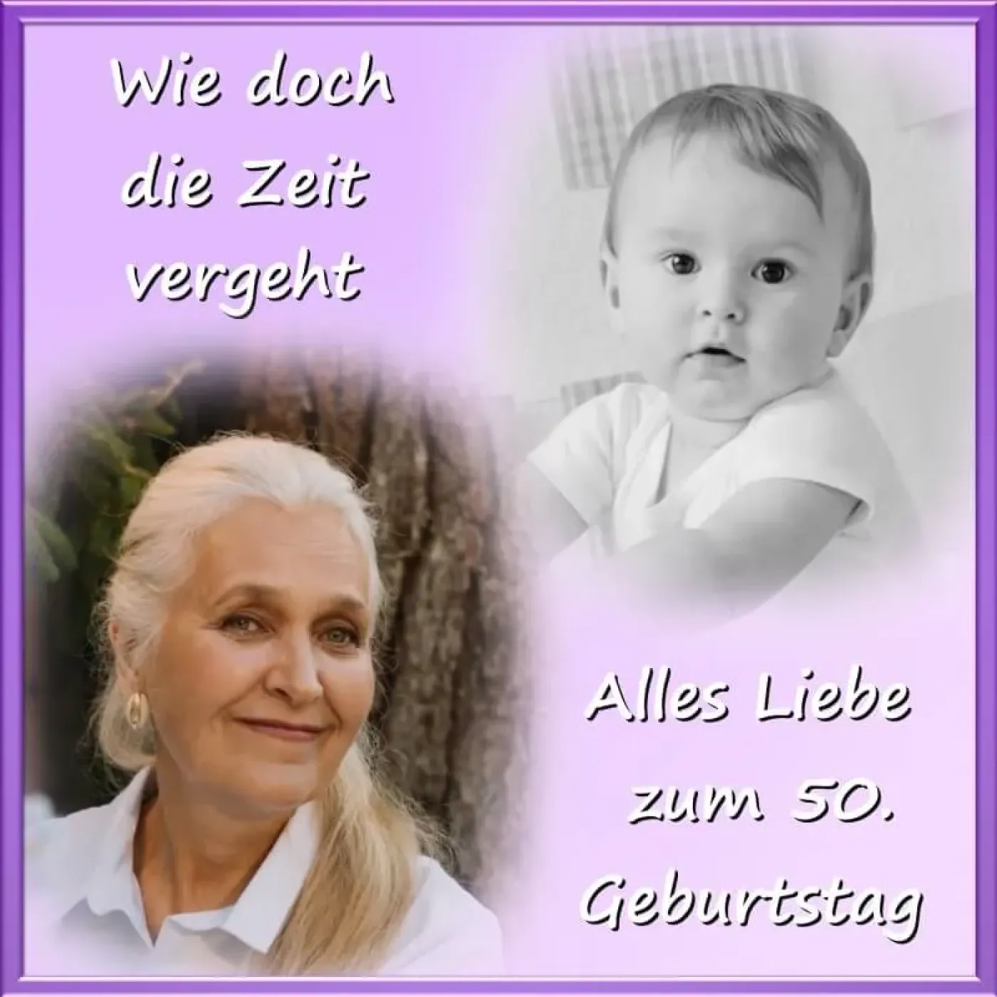 Quadratisches Tortenfoto als Collage aus 2 Bildern (inkl. Wunschtext)